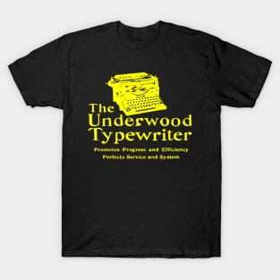 Old Ad Underwood Manual Typewriter Vintage Yellow T-Shirt